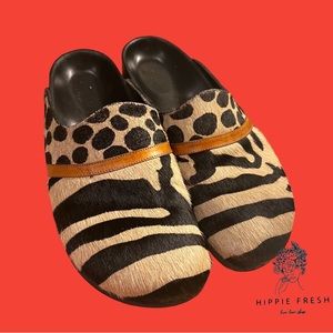 RARE Heidi Klum Birkenstock Animal Print Pony Hair EU 41/US10-10.5